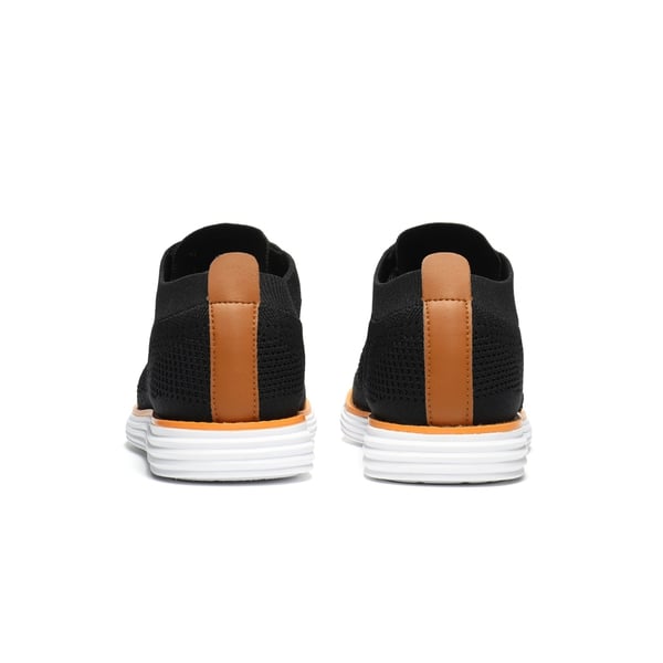 [KnitFlex Breeze] Men's Knitted Oxford Sneaker Shoes - BLACK - 5